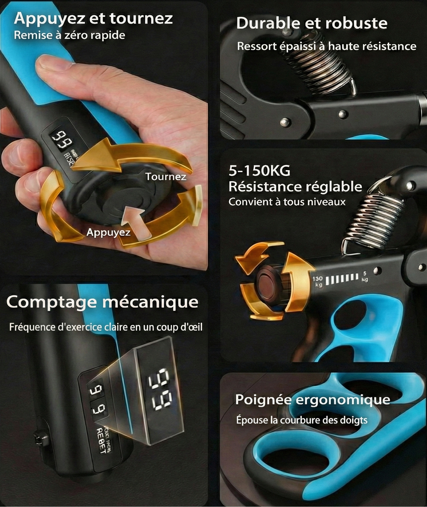 Le R-Shape Pro - Gripper Ajustable (5-150kg)