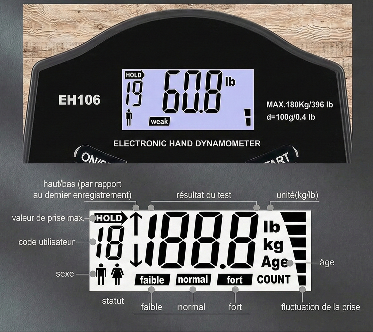 Le Juge – Dynamomètre Digital Haute Précision (180kg) & Rechargeable